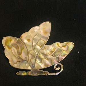 vintage Butterfly Brooch or Pin😍 Sterling silver & Abalone